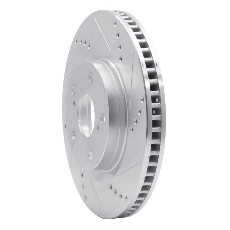 Land Rover Defender 130 Brake Rotor (1) - Rear Right - R1 Concepts - Drilled & Slotted - Silver - `20-`24